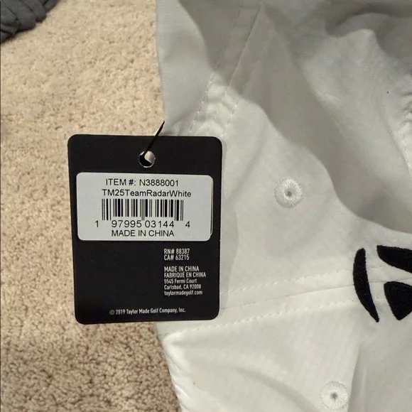 NWT White TaylorMade Team Radar Golf Hat - Picture 6 of 8
